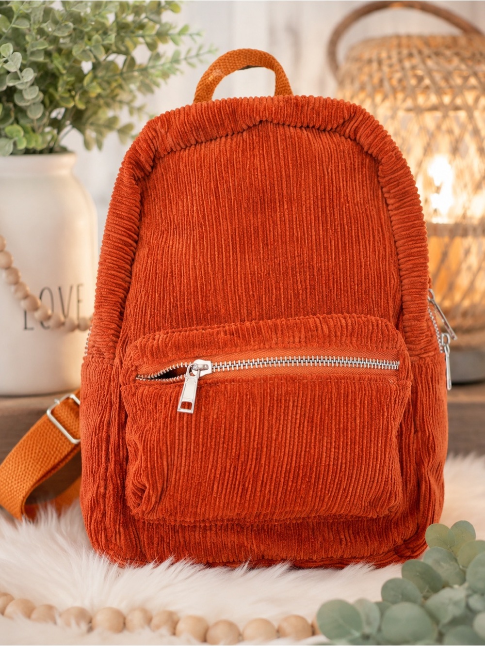 PacSun Orange Corduroy Mini Backpack - Women Bags